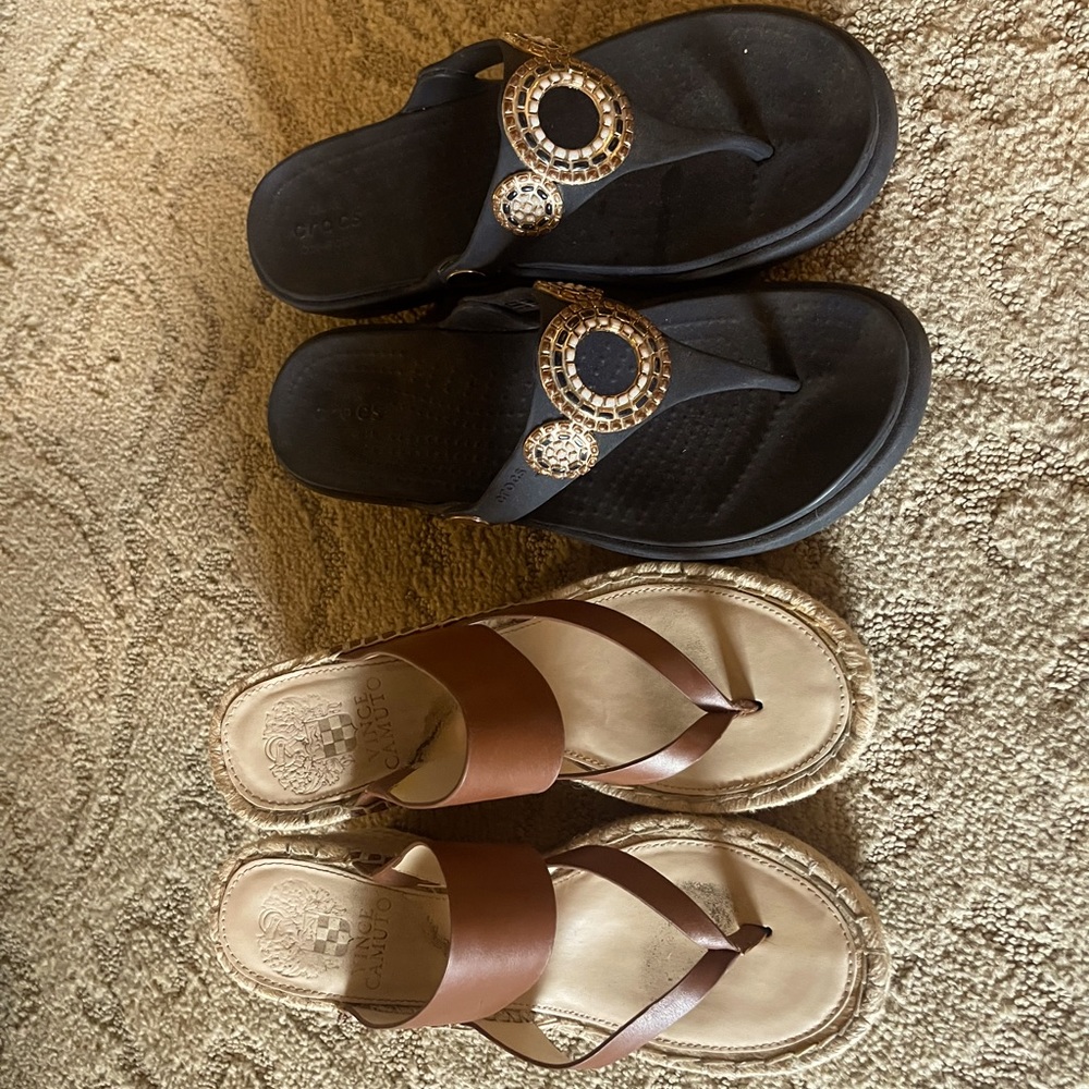 Dark Brown Croc Sandals